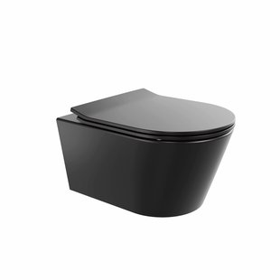 Geberit up100 Toiletset BWS Calitri Urb.y | Rimfree Compact | Mat Zwart | Delta Drukplaat