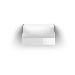 Vale wastafel 50 cm, met kranenbank, glanzend wit keramiek