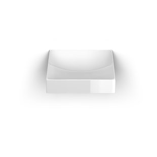 Vale wastafel 50 cm zonder kranenbank, glanzend wit keramiek