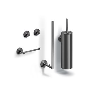 Flat toilet accessoireset, gunmetal geborsteld PVD