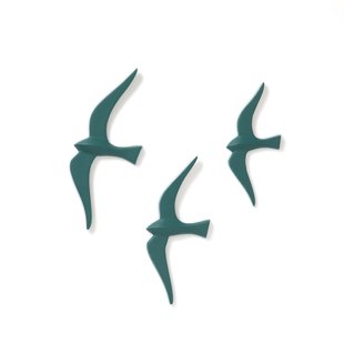 Set van 3 decoratieve vogels voor aan de wand, Tuga