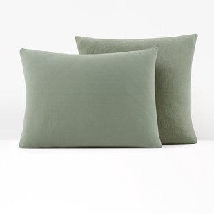 Dubbelzijdige kussensloop in gewassen linnen en gewassen katoen, Annaba