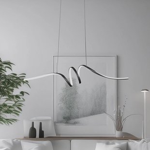 Milagro Lighting LED hanglamp Loop, metaal, zwart-chroom, 4.000 K