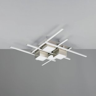 Trio Lighting LED plafondlamp Roger, nikkel mat, metaal, CCT, afstandsbediening.