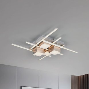 Trio Lighting LED plafondlamp Roger, coffee, metaal, CCT, afstandsbediening