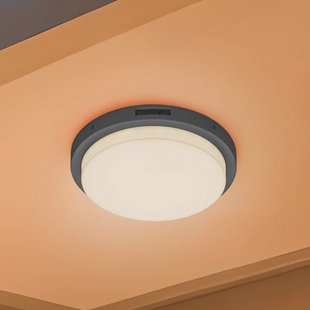 Trio Lighting LED buiten wandlamp Bermejo, rond, sensor, CCT, antraciet