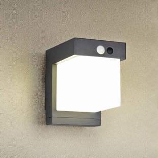 Reality Leuchten Zonne-wandlamp Colombo, matzwart, hoogte 14 cm, sensor