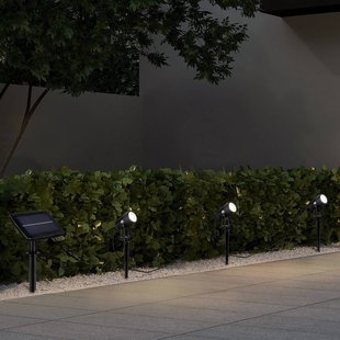 Reality Leuchten Solar spot Obidos, zwart mat, aluminium, 3-delig