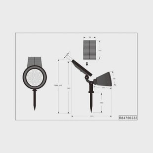Reality Leuchten LED-spot op zonne-energie Festival, mat zwart, RGB, sensor