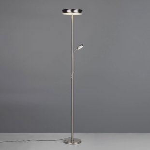 Reality Leuchten LED vloerlamp Palermo, nikkel mat, afstandsbediening, geheugen