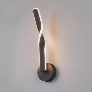 Reality Leuchten LED wandlamp Ginko, zwart mat, metaal, hoogte 45,5 cm