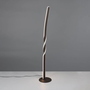 Reality Leuchten LED vloerlamp Ginko, zwart mat, metaal, hoogte 110 cm