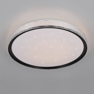 Reality Leuchten LED plafondlamp Varda, zwart, Ø 39 cm, afstandsbediening