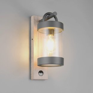 Trio Lighting Buitenwandlamp Sambesi, houtlook, gegoten aluminium, sensor