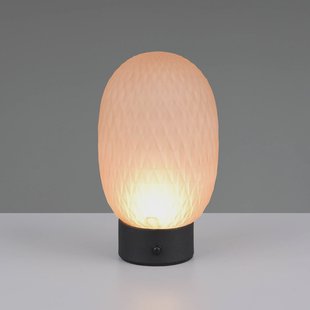 Trio Lighting LED tafellamp Facette, amber, USB, glas