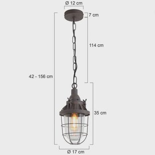 Steinhauer Hanglamp Ebbe, bruin, metaal, glas, E27