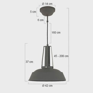 Steinhauer Hanglamp Eden, grijs, metaal, fitting E27