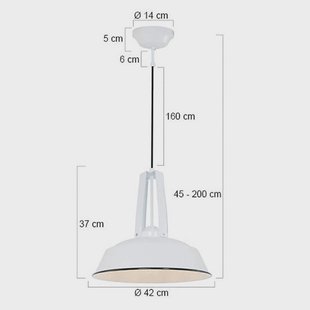 Steinhauer Hanglamp Eden, wit, metaal, fitting E27