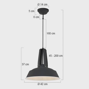 Steinhauer Hanglamp Eden, zwart, metaal, fitting E27