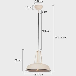 Steinhauer Hanglamp Eden, crèmekleurig, metaal, fitting E27