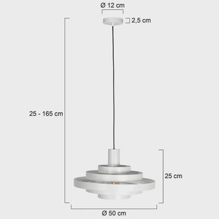 Steinhauer Hanglamp Halo Cirque, wit, metaal, Ø 50 cm, E27