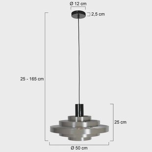 Steinhauer Hanglamp Halo Cirque, grijs, metaal, Ø 50 cm, E27