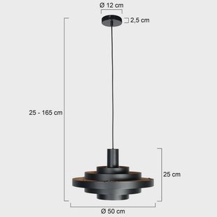 Steinhauer Hanglamp Halo Cirque, zwart, metaal, Ø 50 cm, E27