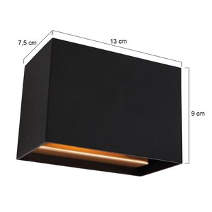 Steinhauer LED wandlamp Muro 3365, zwart, hoekig, G9, 2.700 K