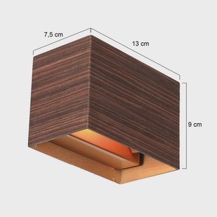 Steinhauer LED wandlamp Muro 3365, houtlook, hoekig, G9, 2.700 K