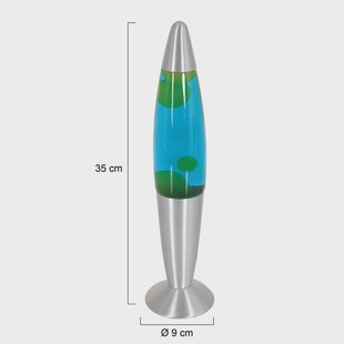Steinhauer Lava lamp Volcan 3116, staal, groenblauwe vloeistof, E14
