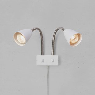 Markslöjd wandlamp Ciro, wit, metaal, stekker, GU10