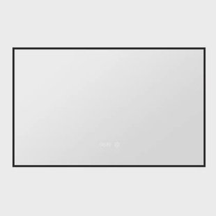 Vtw Living - Badkamerspiegel met Verlichting Rand Zwart - 80 x 60 cm