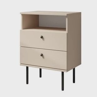 Meubella - Nachtkastje Hidde 2 - Beige - 50 cm