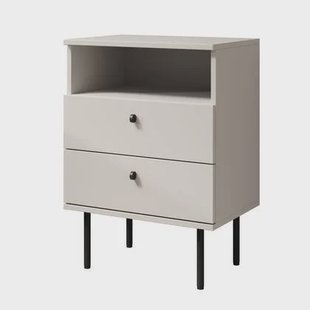 Meubella - Nachtkastje Hidde 2 - Wit - 50 cm