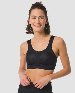 HEMA Niet voorgevormde sportbh high support zonder beugel zwart (zwart)