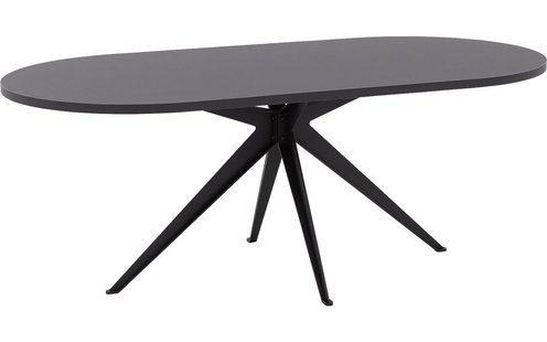 Goossens Eettafel Fenix, Semi rond 200 x 100 cm