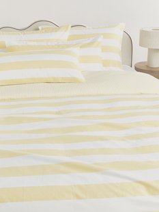 Gestreept katoenen omkeerbaar dekbedovertrek Lorena