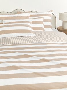 Gestreept katoenen omkeerbaar dekbedovertrek Lorena