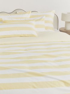 Gestreept katoenen omkeerbaar dekbedovertrek Lorena