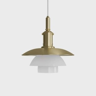PH 3/3 hanglamp, Ø 28 cm, messing/wit Louis Poulsen - Woonkamer - Designer - Metaal - 1 lamp
