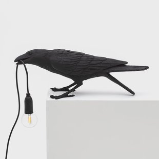 SELETTI - Bird Lamp Playing Tafellamp Zwart