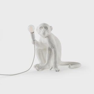 SELETTI - Monkey Sitting Tafellamp Wit