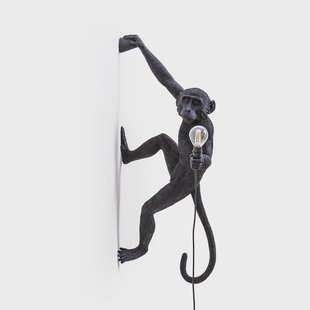 SELETTI - Monkey Hanging Buiten Wandlamp Right Zwart