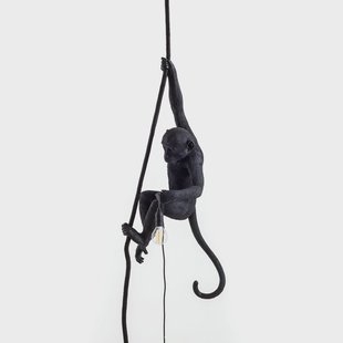 SELETTI - Monkey With Rope Buiten Hanglamp Zwart