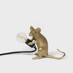 SELETTI - Mouse Lamp Mac Sitting Tafellamp Goud