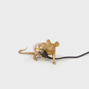 SELETTI - Mouse Lamp Lop Lying Down Tafellamp Goud