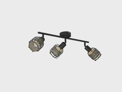 Eudoria 3 Plafondlamp Black/Gold - Lindby - Woonkamer - Modern - Metaal - Meerdere lampen