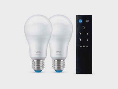 WiZ - Lamp Smart Color 8,5W RGBW set van 2 E27 Afstandsbediening