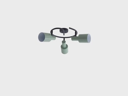 Lindby - Ovelia 3 Round Plafondlamp Green/Black