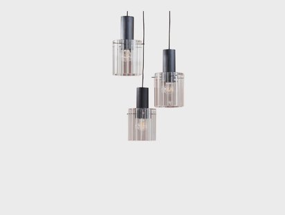Lucande - Eirian 3 Cluster Hanglamp Clear/Black